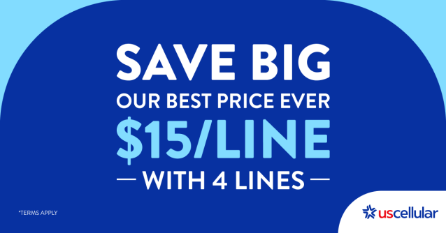 Now’s your chance to save BIG on lines for the whole family with our lowest-ever price of $15/line with 4 lines. Terms apply. #usccemp bit.ly/4cSsENu