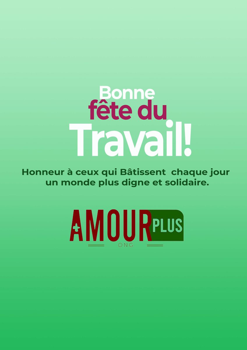 À l’occasion du 1er mai, AMOUR PLUS ONG adresse ses vœux les plus chaleureux à tout son personnel engagés chaque jour avec dévouement pour le bien-être des plus vulnérables.

 Votre travail est la force vive de notre mission. 

Merci pour votre engagement constant !

Bonne fête !