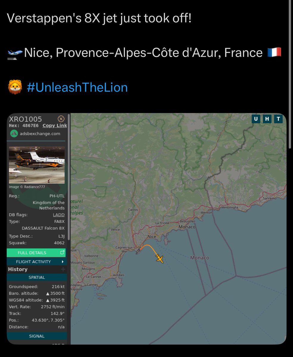 SCUDERIAFEMBOY's tweet photo. and he’s on his way to miami! 🥰🥰🥰🥰 https://t.co/vDqlo5WgSd