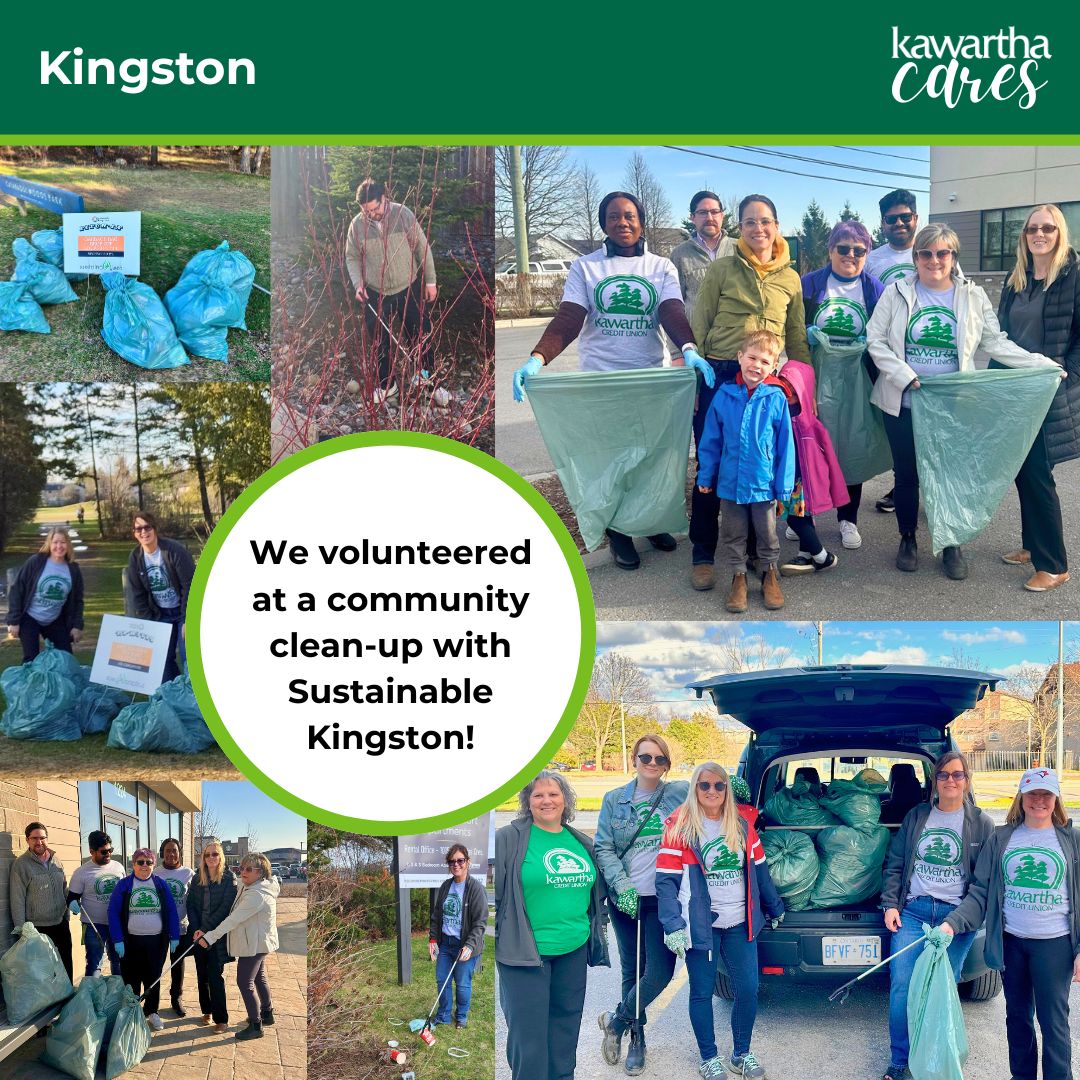 Kawartha CU (@kawarthacu) on Twitter photo Our Bayridge and Riverview teams rolled up their sleeves last week to help tidy up their community during <a href="/SustainableKtwn/">Sustainable Kingston</a>’s Spring Pitch-In. They collected litter, beautified local parks, and contributed to a cleaner, greener environment for everyone to enjoy! 🌍💚 Our Bayridge and Riverview teams rolled up their sleeves last week to help tidy up their community during <a href="/SustainableKtwn/">Sustainable Kingston</a>’s Spring Pitch-In. They collected litter, beautified local parks, and contributed to a cleaner, greener environment for everyone to enjoy! 🌍💚