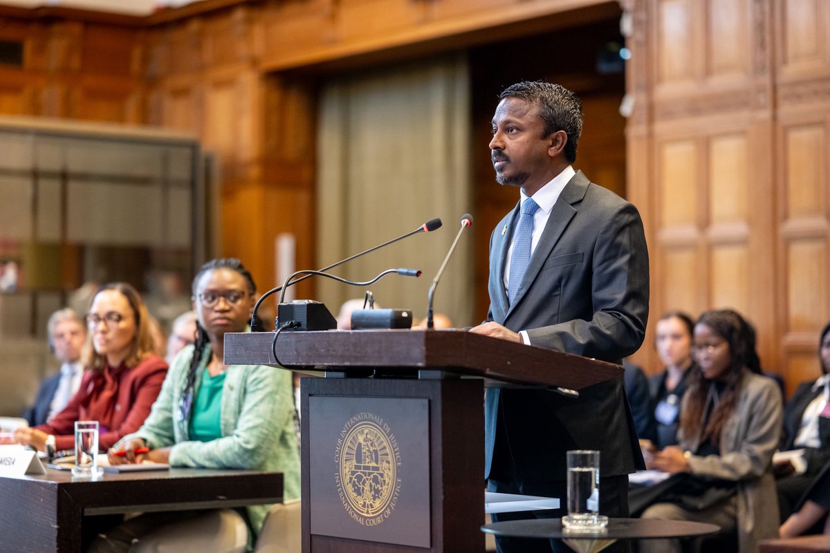 a_usham's tweet photo. Today, I had the honour of addressing the @CIJ_ICJ on behalf of the Maldives, in the advisory proceedings on Israel’s obligations in relation to the presence and activities of the UN and other actors in the Occupied Palestinian Territory.

I reaffirmed Maldives’ longstanding support for the Palestinian people and raised grave concern over Israel’s attempts to dismantle @UNRWA. 

Advocating for the rights of the people of Palestine in international fora, including active participation in relevant international cases is one of the many ways the Maldives continues to support Palestine. Our commitment goes beyond words, as we continue to take meaningful steps in both action and advocacy for a just and lasting peace.