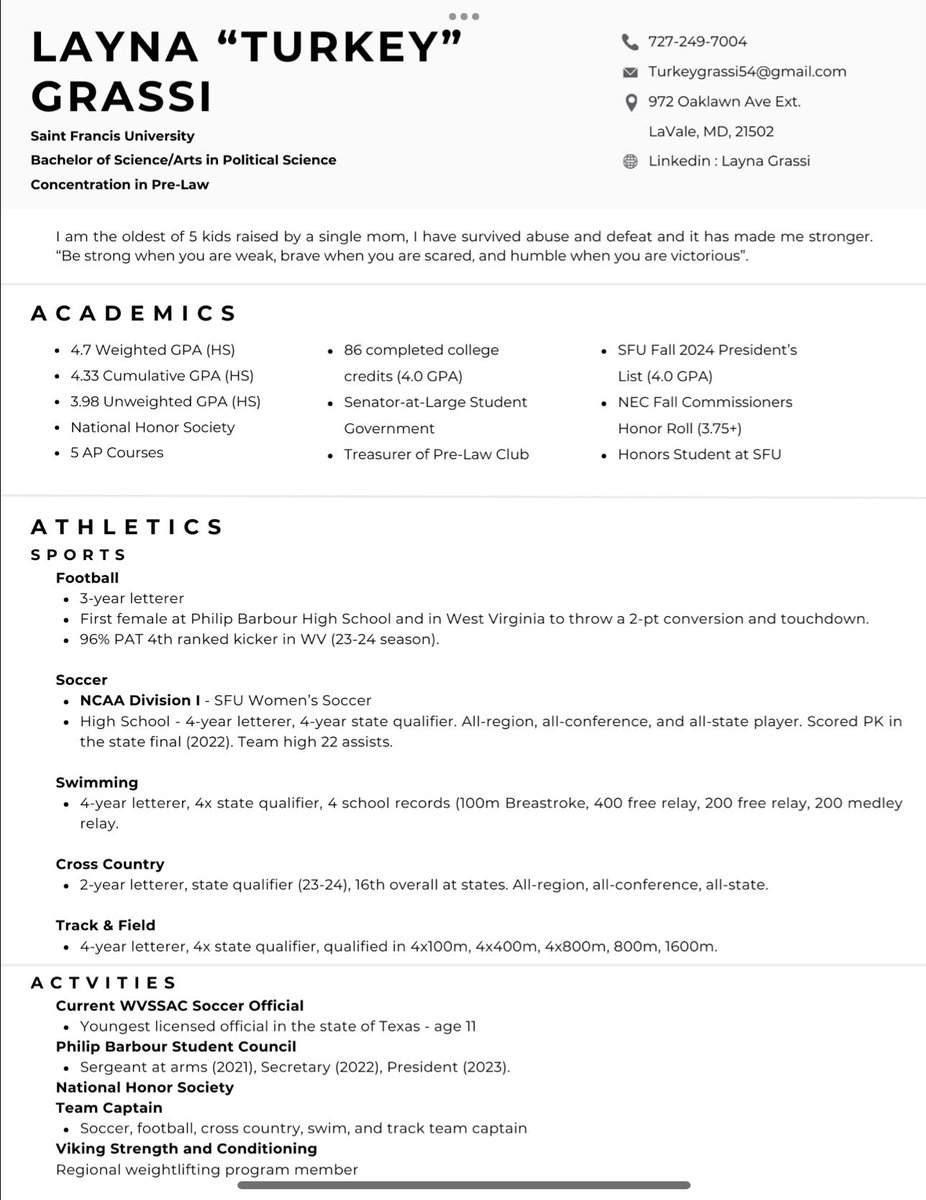 Layna51113973's tweet photo. After much consideration, I have decided to enter the #TransferPortal. I am extremely grateful for my time in Loretto and thankful for the coaches, faculty, and my teammates. 

Position: DEF/ATT MID
4.0 GPA (Political Science,  Pre-Law)
3 Years of Eligibility Left https://t.co/WkGS0FFOA2