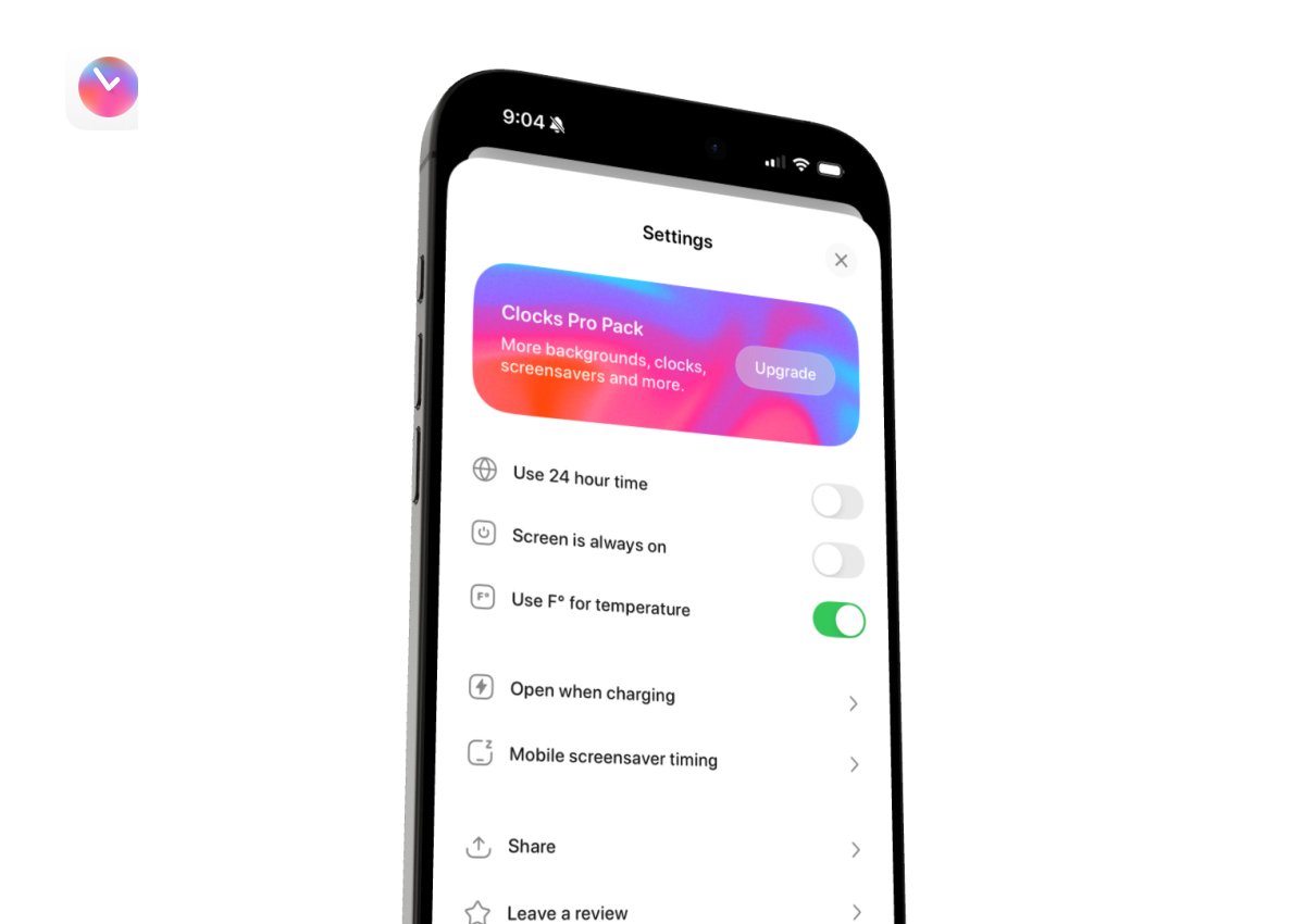 Clocks version 1.21 is out! There's a new toggle for temperature, small changes to make it more obvious when a clock is Pro only, and some small bugs. Next update is aimed at A11y updates and other fixes.