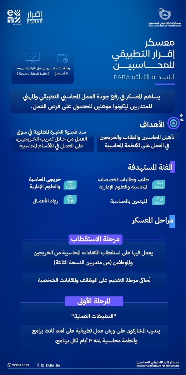 معسكر إقرار التطبيقي للمحاسبين والماليين tweet media