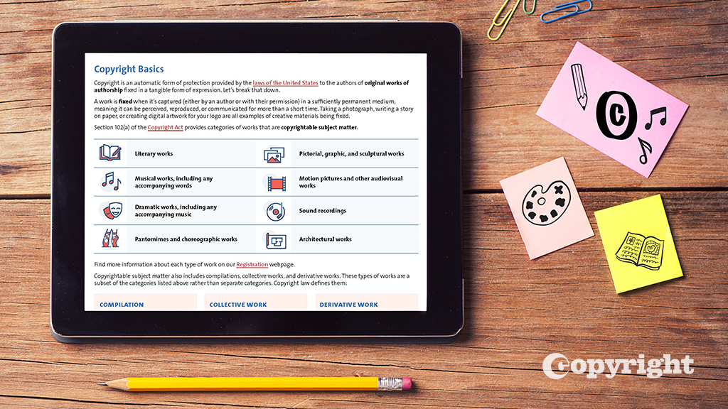 Section 1 of our new toolkit, "Learning the Essentials," explains baseline differences between types of IP and covers other copyright basics. For example, this graphic represents types of content which are protectable by copyright -- #DYK? copyright.gov/intellectual-p… #copyrightforall