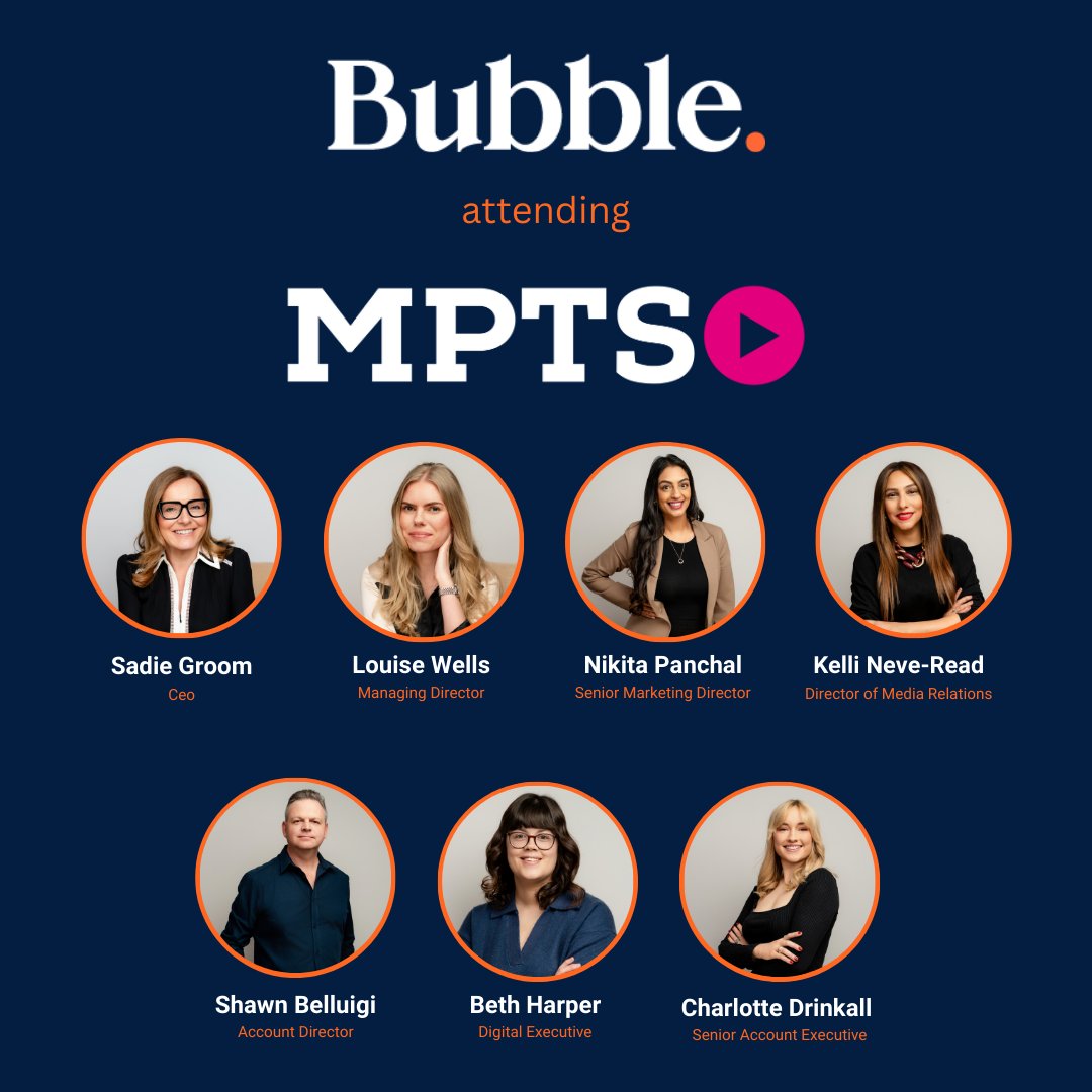 It’s all hands on deck in the lead-up to <a href="/mediaprodshow/">MPTS</a>!

Bubble is proud to be the official Press Office for the show, and our Bubbles - Sadie, Louise, Nikita, Kelli, Shawn, Beth, and Charlotte - will be on-site in London.

If you’re attending, be sure to say hello!

#MPTS2025