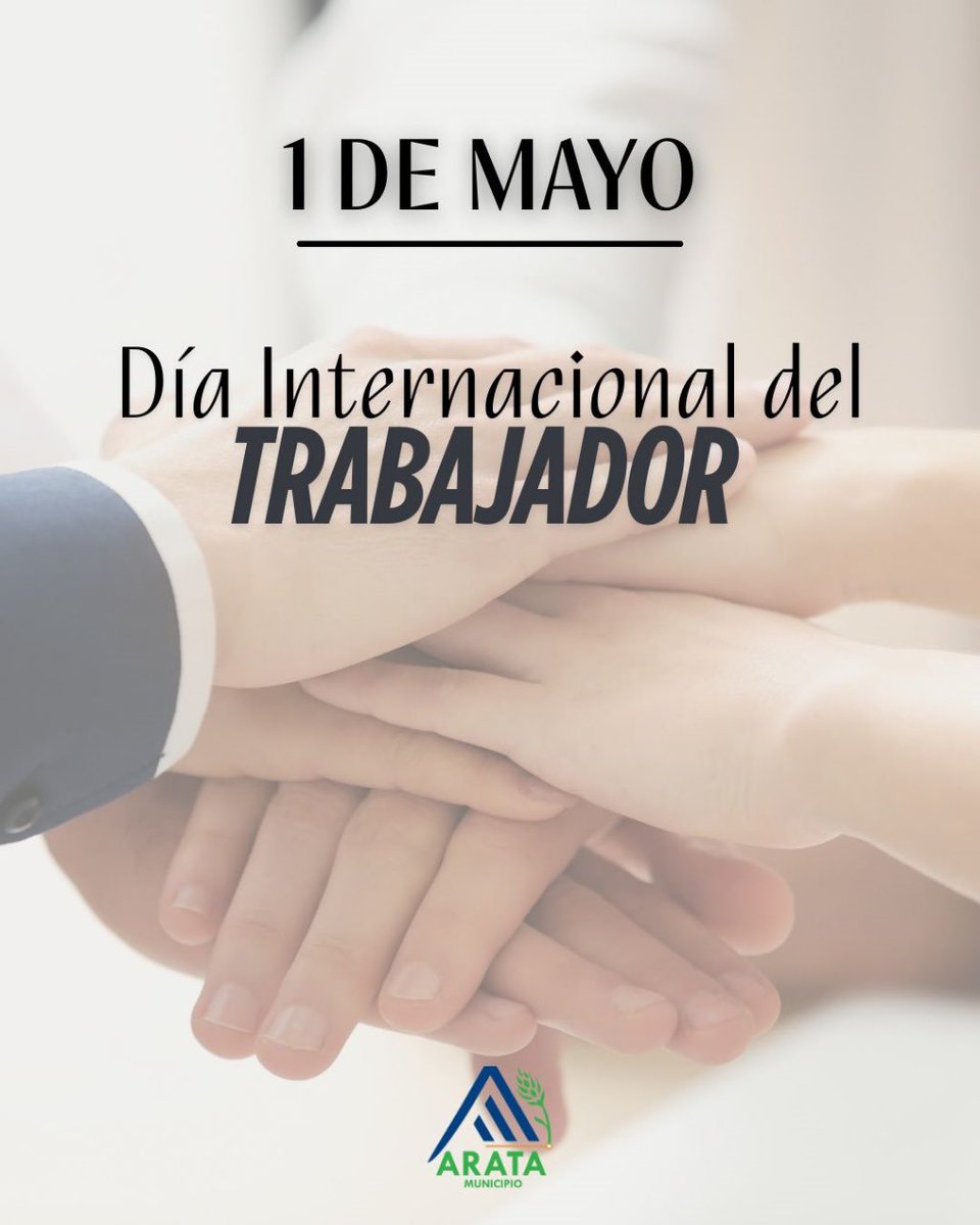 El Día del Trabajador se conmemora en todo el mundo el 1 ° de Mayo, con el fin de reconocer a todas y todos los trabajadores y sus derechos.
Hoy celebramos especialmente a todas y todos los aratenses que con dedicación y compromiso construyen una comunidad mejor.