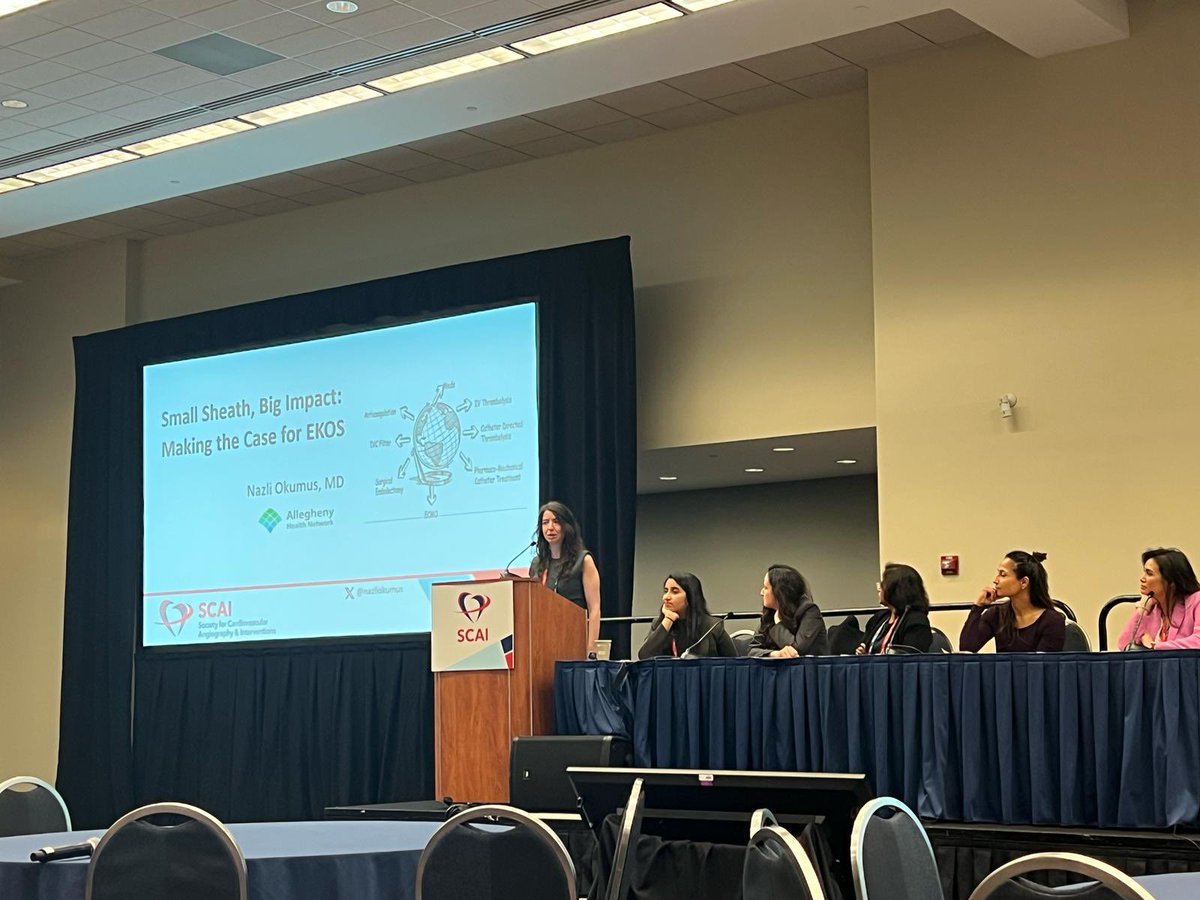 nazliokumus's tweet image. Expert debate at #SCAI2025 on intermediate-high risk PE: EKOS vs. mechanical thrombectomy. No clear winner yet—but both approaches offer important contributions to acute PE management. @SCAI #SCAIWIN #Cardiology #WIC #ACCWIC #AGHCVI @AHNCVFellows