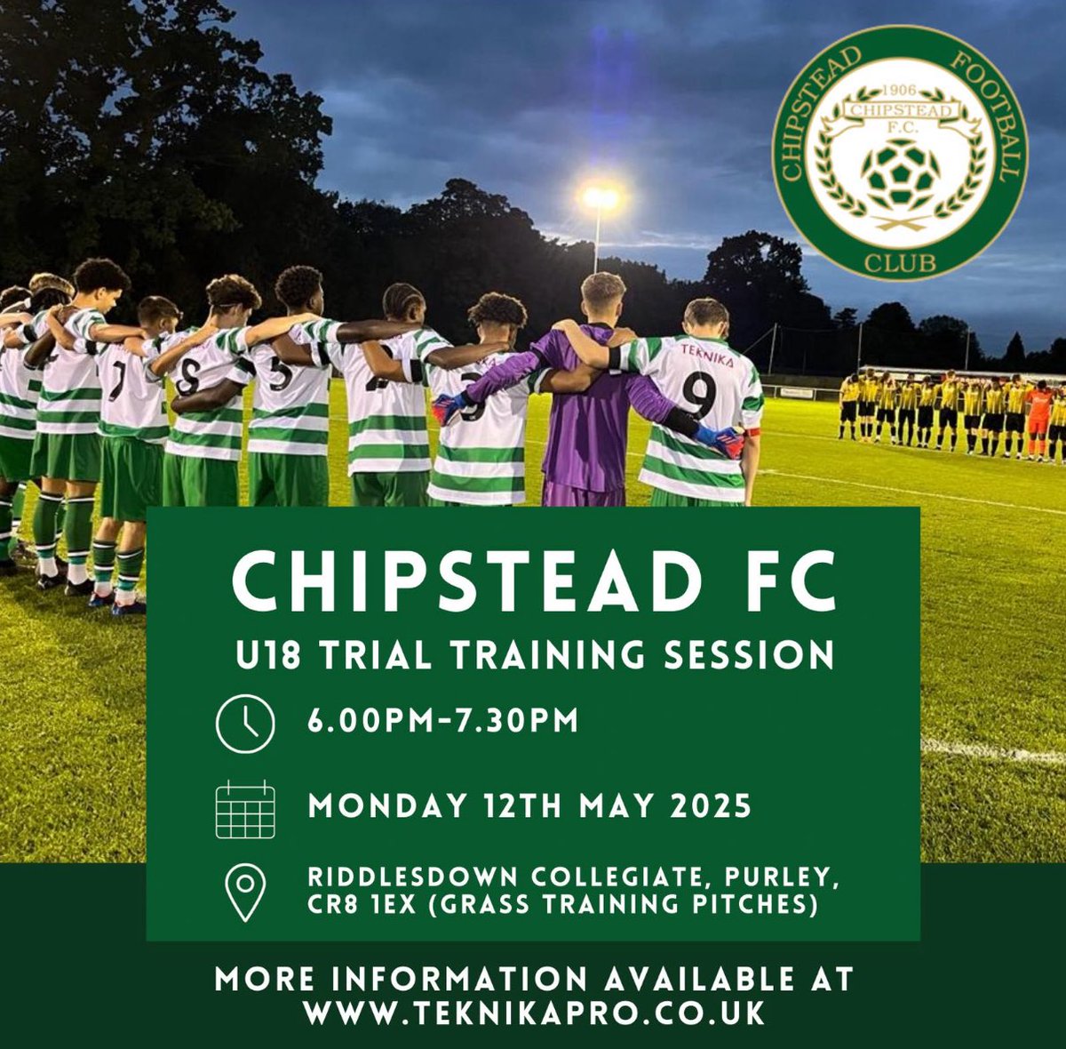 Chipstead FC u18 Isthmian League (@chipsteadfcu18) on Twitter photo OPEN TRIALS for Isthmian League u18 Floodlit Football & Education programme - contact <a href="/Teknika_Pro/">Teknika Pro</a> for more details ๐ค๐ผโฝ๏ธ<a href="/RiddlesdownC/">Riddlesdown Collegiate</a> <a href="/IsthmianLeague/">The Pitching In Isthmian League</a> OPEN TRIALS for Isthmian League u18 Floodlit Football & Education programme - contact <a href="/Teknika_Pro/">Teknika Pro</a> for more details ๐ค๐ผโฝ๏ธ<a href="/RiddlesdownC/">Riddlesdown Collegiate</a> <a href="/IsthmianLeague/">The Pitching In Isthmian League</a>