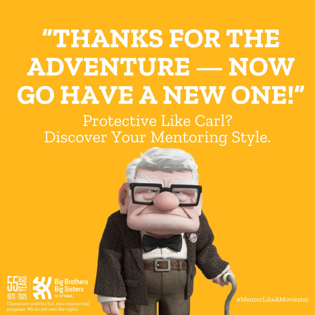 🎥Ready to guide and inspire like a legendary movie mentor?

Take our quiz to discover your mentoring style and learn how you can best support and empower a youth in Ottawa on their journey!

⭐Take the Quiz! &gt; quiz.tryinteract.com/#/67f4032f52dd…

#MentorLikeAMoviestar #BBBSO