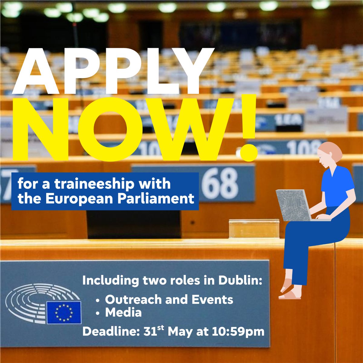 Applications for the next cohort of Schuman Traineeships are now OPEN 🌟🇪🇺

The European Parliament Liaison Office Dublin seeks candidates for two traineeships beginning in October: one in Outreach &amp; Events, and the other in Media.

Find out more at: ep-stages.gestmax.eu/search