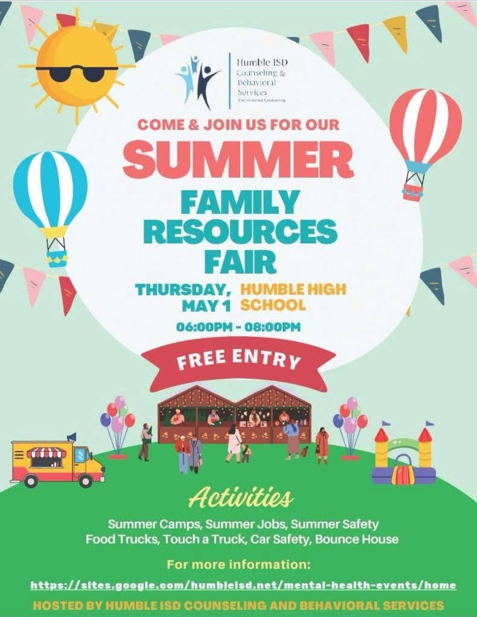 Don’t miss this great event!  So many FUN activities and resources for families. <a href="/HumbleISD_HHE/">Hidden Hollow Elementary</a>