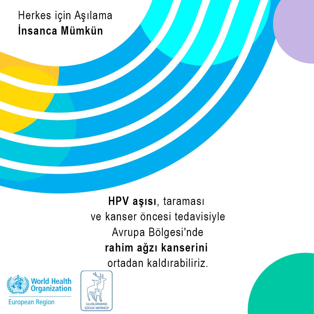 HPV aşısı, taraması ve kanser öncesi tedavisiyle Avrupa Bölgesi’nde rahim ağzı kanserini ortadan kaldırabiliriz.
#AşıHaftası