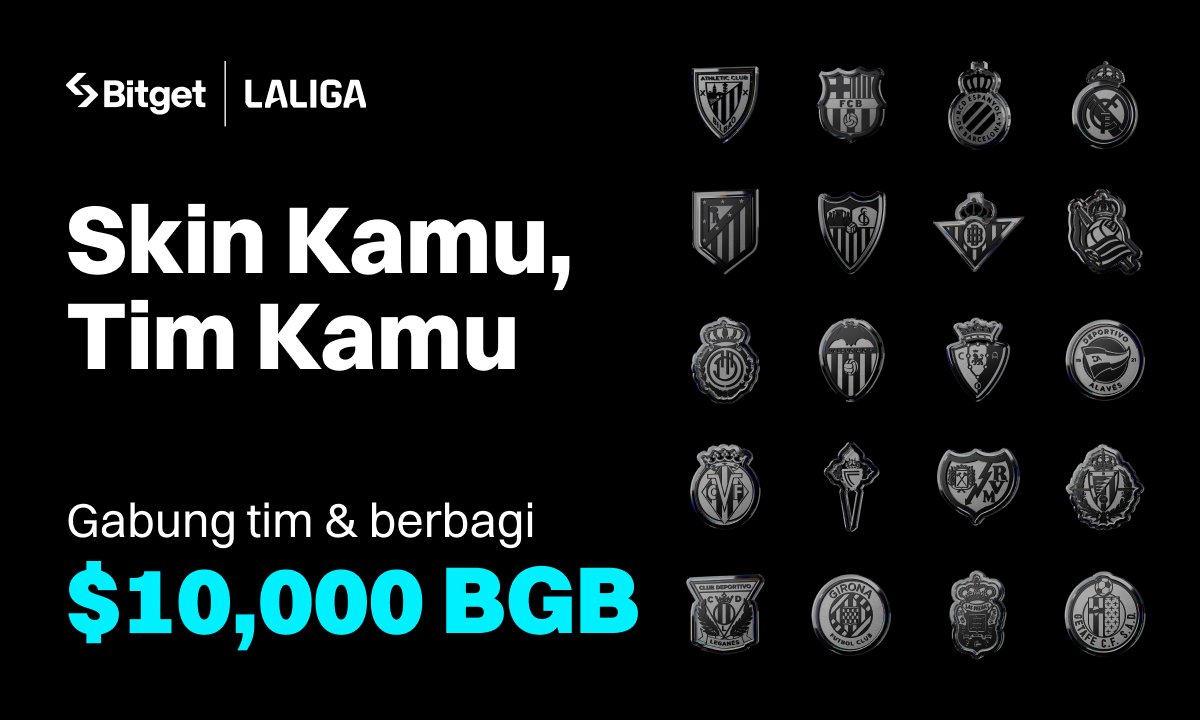 futurecryptoID's tweet image. 🏆Rayakan Semangat Juara bersama LALIGA &amp;amp; Bitget! Menangkan hingga $10.000!

Personalisasi aplikasi @bitgetglobal
-Perbarui ke versi 2.55.0
-Pilih tim, dapatkan skin eksklusif
-Selesaikan misi &amp;amp; menangkan hadiah!

Gabung: partner.bitget.com/bg/CommunityKOC

#YourTeamYourSkin #BitgetxLALIGA
