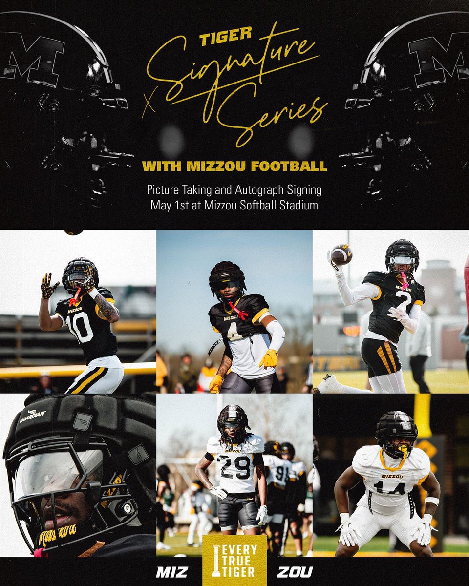 Sliding into the softball game vs. Georgia on Thursday, May 1st! Come through to the Tiger Signature Series at 5 PM, weather permitting, to see me and the future of Mizzou Football!
#TigerSignatureSeries #MIZ
🗓️: Thursday, May 1
⏰5pm CT
🏟️: Mizzou Softball Staduim