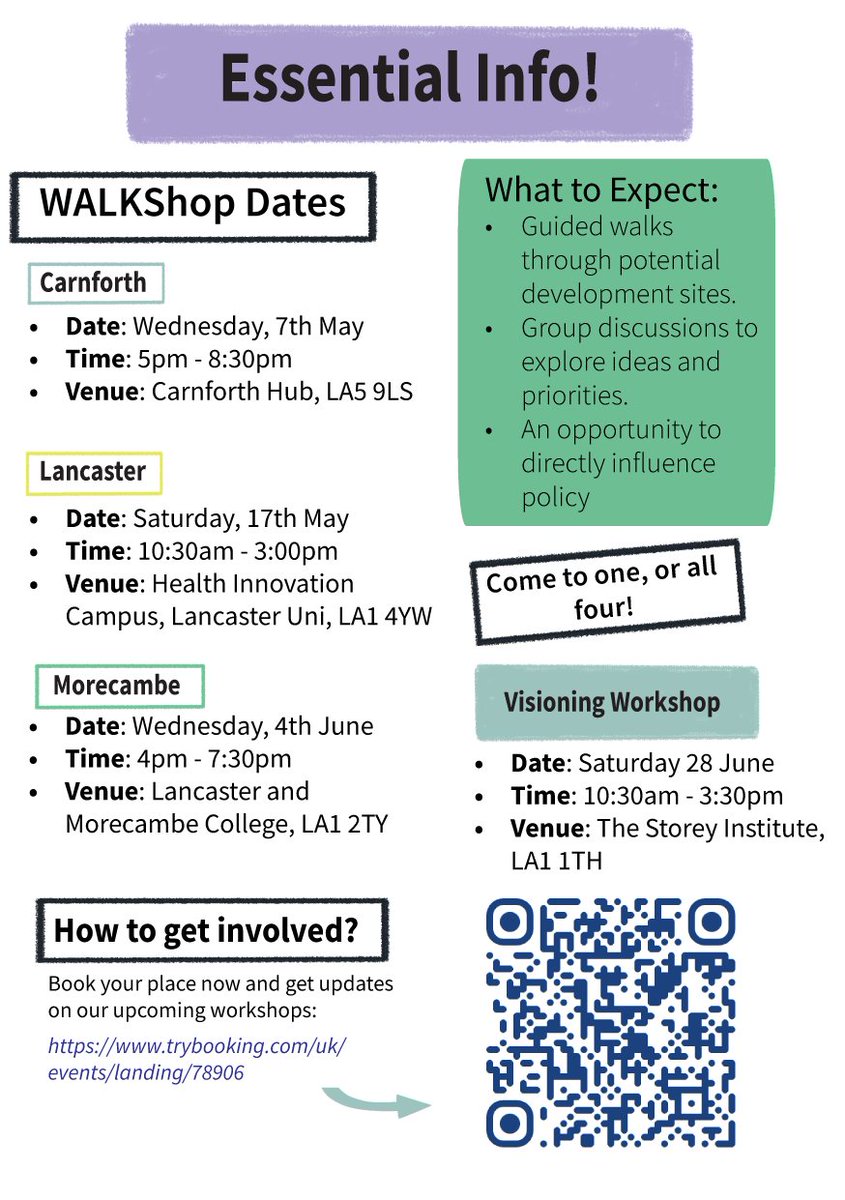 Be a Changemaker: Join Our Exciting Placemaking Engagement Series!
Are you ready to make a lasting impact on your community? We’re thrilled to invite young adults aged 18-30 years living, working, or studying in the Lancaster District to join our Placemaking Engagement Series.