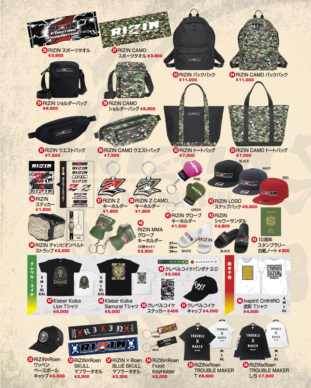 RIZIN ドッグタグ風キーホルダー　全10種　コンプリートセット RIZIN ドッグタグ風キーホルダー全10種コンプリートセット