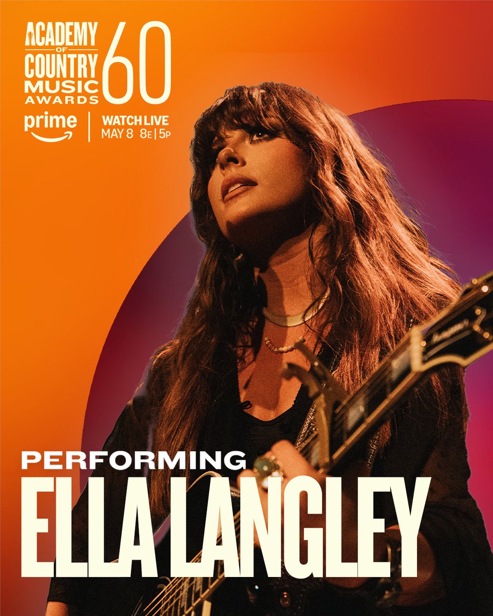 ACM Awards (@acmawards) on Twitter photo .<a href="/ellalangleymsic/">Ella Langley</a>, the top nominee at the upcoming 60th #ACMawards...
🏆 Won ACM New Female Artist of the Year
🎤 PERFORMING on #ACM60
Tune in LIVE Thursday, May 8 at 8e|5p on <a href="/PrimeVideo/">Prime Video</a> 📺 .<a href="/ellalangleymsic/">Ella Langley</a>, the top nominee at the upcoming 60th #ACMawards...
🏆 Won ACM New Female Artist of the Year
🎤 PERFORMING on #ACM60
Tune in LIVE Thursday, May 8 at 8e|5p on <a href="/PrimeVideo/">Prime Video</a> 📺