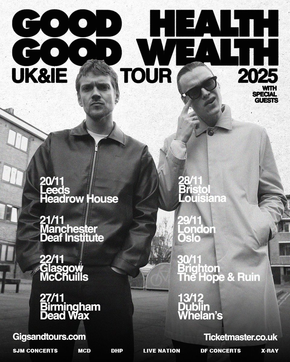 gigsandtours (@gigsandtours) on Twitter photo Good Health Good Wealth (<a href="/ghgwmusic/">Good Health Good Wealth</a>) are hitting the road in November!
Grab tickets 🎟️ gigst.rs/GHGW Good Health Good Wealth (<a href="/ghgwmusic/">Good Health Good Wealth</a>) are hitting the road in November!
Grab tickets 🎟️ gigst.rs/GHGW