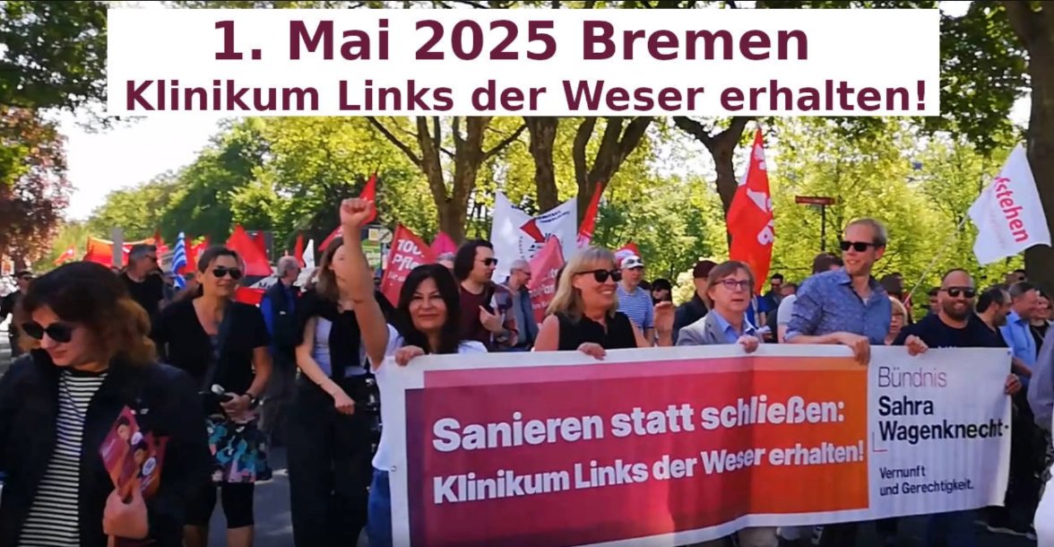 Rund 3.000 Menschen demonstrierten am 1. Mai in Bremen – mit dabei: eine starke Delegation des Bündnis Sahra Wagenknecht. Gemeinsam auf die Straße für soziale Gerechtigkeit, faire Löhne, gute Renten &amp; Investitionen statt Aufrüstung! #1Mai #BSW #SozialeWende