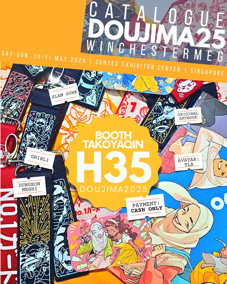 Here's my catalogue for Doujima 2025.
I'll be coming to Comipara and Comifuro as well insyaAllah, so stay tune! 🧡
#doujima
