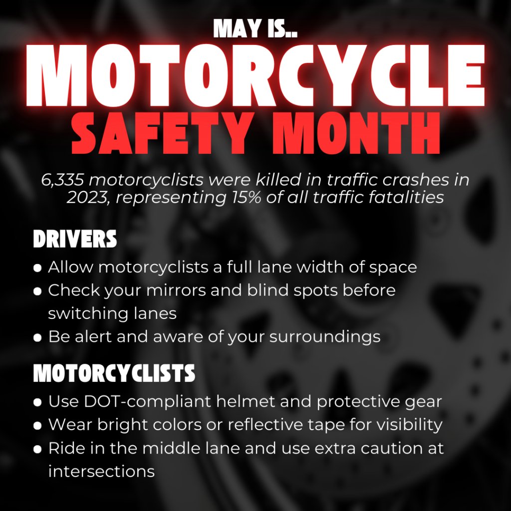 Dighton Police Department Shares Motorcycle Safety Tips: Motorcycle Safety Month is observed every year in May. As the weather gets warmer and more motorcyclists are on the road, the initiative raises awareness of road safety for motorcyclists and those… dightonpolice.com/dighton-police…