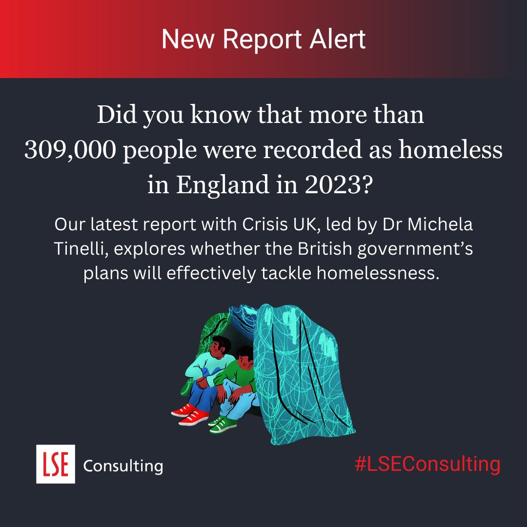 Homelessness in England is rising — and so is the cost of temporary accommodation. 🏘️

Our new report with <a href="/crisis_uk/">Crisis</a> by Dr Michella Tinelli (<a href="/CPEC_LSE/">Care Policy and Evaluation Centre</a>) explores the financial &amp; social impact of TA, and offers cost-effective, preventative alternatives.

🔗lse.ac.uk/business/consu…