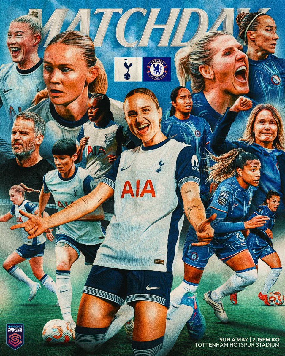 Tottenham Hotspur Women (@spurswomen) on Twitter photo LONDON DERBY DAY π
π Chelsea
π <a href="/BarclaysWSL/">Barclays Women's Super League</a>
ποΈ <a href="/SpursStadium/">Tottenham Hotspur Stadium</a>
π 2:15pm BST
πΊ BBC Two LONDON DERBY DAY π
π Chelsea
π <a href="/BarclaysWSL/">Barclays Women's Super League</a>
ποΈ <a href="/SpursStadium/">Tottenham Hotspur Stadium</a>
π 2:15pm BST
πΊ BBC Two