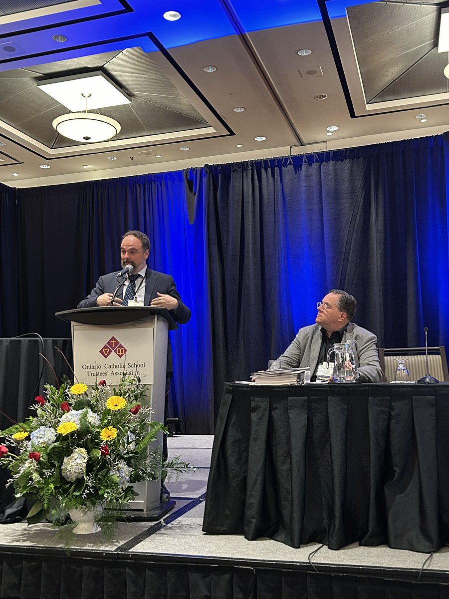 OCSTA President Michael Bellmore and OCSBOA President Milka Zlomislic welcome Robert Lavigne - OMERS discussing “Economic Trends Globally and Regionally” - education considerations, OCSTA/OMERS Business Seminar #OCSTAHope2025 #onted