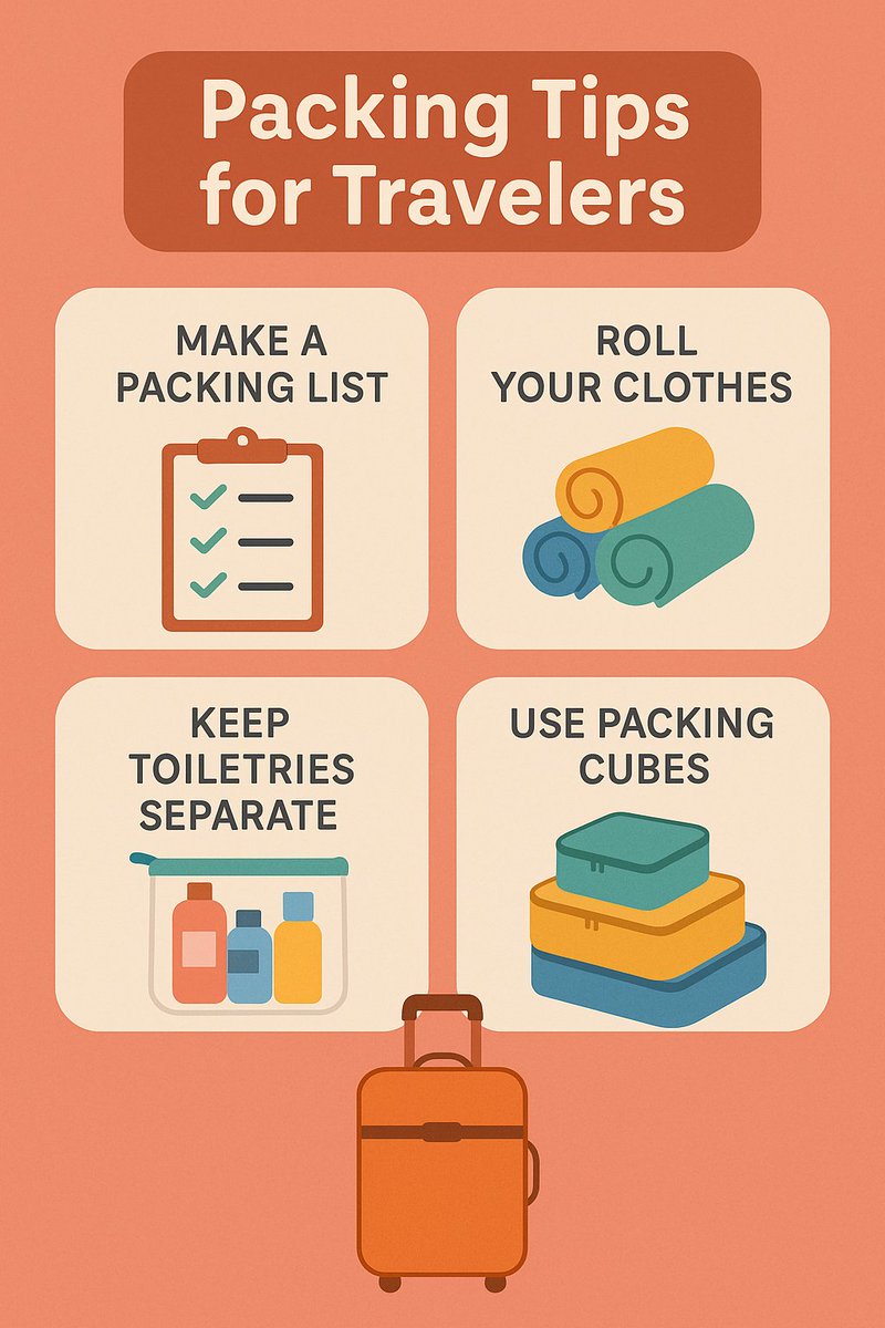 Alchetron's tweet image. Travel smart with these essential packing tips—stay organized, save space, and enjoy a stress-free journey every time! 

#packingtips #travelhacks #smarttravel #travellight #luggagetips #travelchecklist #packingcubes #travelessentials #toiletrybag #traveltipsandtricks