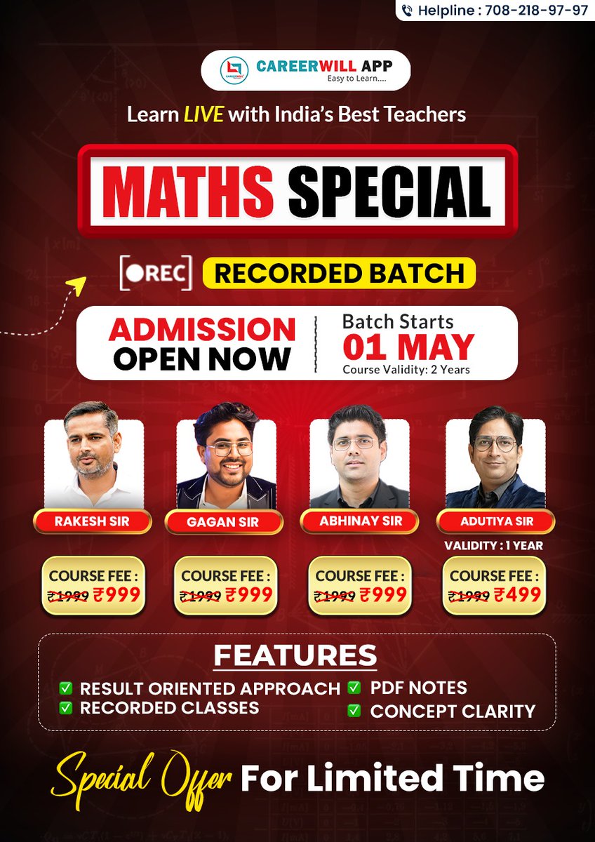 Careerwill App (@careerwillapp) on Twitter photo ЁЯТе Maths VOD Batches Open!!
тЬЕ рдЬрд▓реНрдж Syllabus рдкреВрд░рд╛ рдХрд░рдиреЗ рдХреЗ рд▓рд┐рдП - VOD Batch рд╕реЗ рдмреЗрд╣рддрд░ рдХреБрдЫ рдирд╣реАрдВ!
тЬЕ Updated Content + Complete VOD тАУ рдЕрдкрдиреА рд╕реБрд╡рд┐рдзрд╛ рдХреЗ рдЕрдиреБрд╕рд╛рд░ рдХрднреА рднреА, рдХрд╣реАрдВ рднреА рдкрдврд╝реЗ!
ЁЯТе рдХреЗрд╡рд▓ тВ╣999/- | Validity: 2 Years
ЁЯУМJOIN рдХрд░рдиреЗ рдХреЗ рд▓рд┐рдП Playstore/App Store рд╕реЗ Careerwill App Download ЁЯТе Maths VOD Batches Open!!
тЬЕ рдЬрд▓реНрдж Syllabus рдкреВрд░рд╛ рдХрд░рдиреЗ рдХреЗ рд▓рд┐рдП - VOD Batch рд╕реЗ рдмреЗрд╣рддрд░ рдХреБрдЫ рдирд╣реАрдВ!
тЬЕ Updated Content + Complete VOD тАУ рдЕрдкрдиреА рд╕реБрд╡рд┐рдзрд╛ рдХреЗ рдЕрдиреБрд╕рд╛рд░ рдХрднреА рднреА, рдХрд╣реАрдВ рднреА рдкрдврд╝реЗ!
ЁЯТе рдХреЗрд╡рд▓ тВ╣999/- | Validity: 2 Years
ЁЯУМJOIN рдХрд░рдиреЗ рдХреЗ рд▓рд┐рдП Playstore/App Store рд╕реЗ Careerwill App Download