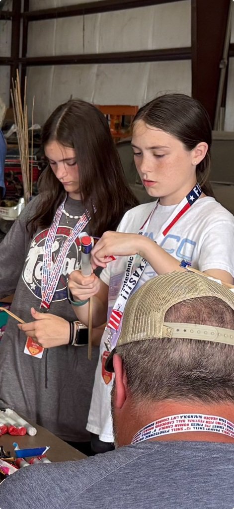 One of our CMIs students, Leahna Ash attended Pyro Fest at Nelson's Fireworks here in Caddo Mills. It was a pyrotechnic workshop and she had the opportunity to build and launch a girandola firework.