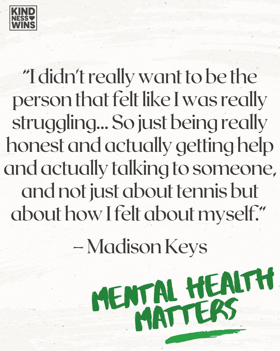 May is #MentalHealthAwarenessMonth and we’re so inspired by these words from our founder <a href="/Madison_Keys/">Madison Keys</a> after winning her first Grand Slam in Australia this year 💚 #KindnessWins 

theguardian.com/sport/2025/jan…