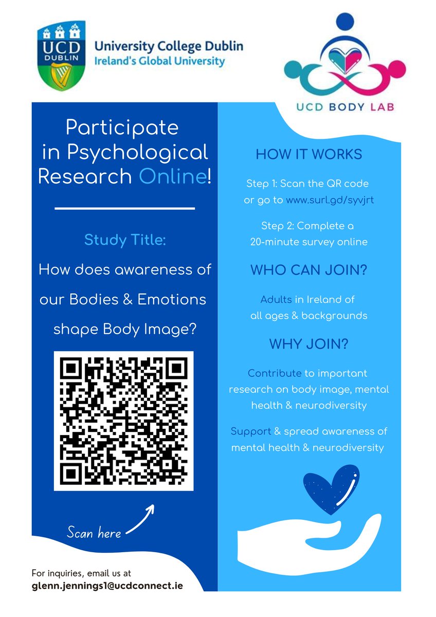 UCD Body Lab (@ucdbodylab) on Twitter photo ๐ข ๐๐+ & ๐ฅ๐ข๐ฏ๐ข๐ง๐ ๐ข๐ง ๐๐ซ๐๐ฅ๐๐ง๐?
Take part in a 20-min online study <a href="/UCDPsychology/">UCD Psychology</a> on ๐ก๐จ๐ฐ ๐๐จ๐๐ฒ & ๐๐ฆ๐จ๐ญ๐ข๐จ๐ง ๐๐ฐ๐๐ซ๐๐ง๐๐ฌ๐ฌ ๐ฌ๐ก๐๐ฉ๐ #๐๐จ๐๐ฒ๐๐ฆ๐๐ ๐!
๐ป Anonymous, quick & important!
๐ Join here: run.pavlovia.org/pavlovia/surveโฆ
#Alexithymia #Autism ๐ข ๐๐+ & ๐ฅ๐ข๐ฏ๐ข๐ง๐ ๐ข๐ง ๐๐ซ๐๐ฅ๐๐ง๐?
Take part in a 20-min online study <a href="/UCDPsychology/">UCD Psychology</a> on ๐ก๐จ๐ฐ ๐๐จ๐๐ฒ & ๐๐ฆ๐จ๐ญ๐ข๐จ๐ง ๐๐ฐ๐๐ซ๐๐ง๐๐ฌ๐ฌ ๐ฌ๐ก๐๐ฉ๐ #๐๐จ๐๐ฒ๐๐ฆ๐๐ ๐!
๐ป Anonymous, quick & important!
๐ Join here: run.pavlovia.org/pavlovia/surveโฆ
#Alexithymia #Autism