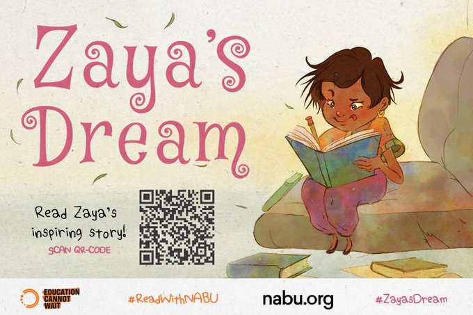 Kent Page (@kentpage) on Twitter photo 💬What is #ZayasDream💫?
Read <a href="/EduCannotWait/">Education Cannot Wait</a> & @NABUorg's children's book to find out what Zaya, a brave, young #refugee, dreams of becoming when she grows up.
👉bit.ly/ZayasDream
#UN @stateprm @fcdoeducation @refugees @afd_en @ksrelief_en @canadadev <a href="/dfat/">Department of Foreign Affairs and Trade 🇦🇺</a> 💬What is #ZayasDream💫?
Read <a href="/EduCannotWait/">Education Cannot Wait</a> & @NABUorg's children's book to find out what Zaya, a brave, young #refugee, dreams of becoming when she grows up.
👉bit.ly/ZayasDream
#UN @stateprm @fcdoeducation @refugees @afd_en @ksrelief_en @canadadev <a href="/dfat/">Department of Foreign Affairs and Trade 🇦🇺</a>