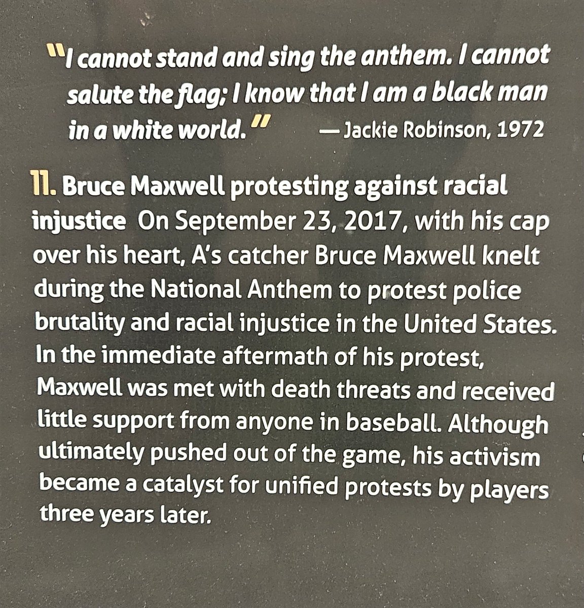The significance of who we elect can be measured many ways. As we see companies and colleges capitulate to terror in 2025, there are  tiny samples in baseball from the last two times  power shifted

In 2021, MLB moved an all star game

In 2017, a kneeling player's career stalled