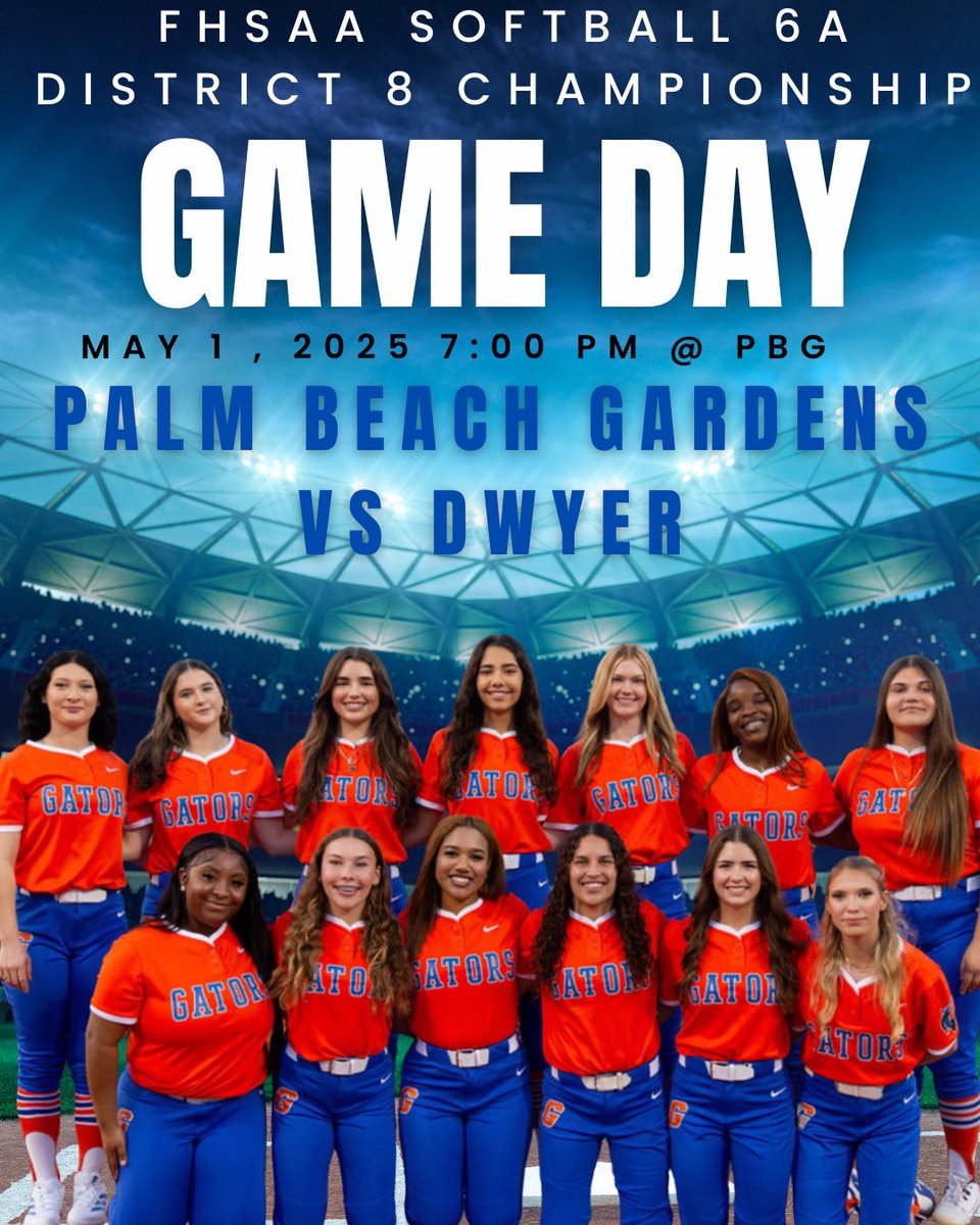 Shea Towns 2027 (@sheatowns18) on Twitter photo DISTRICT CHAMPIONSHIP TONIGHT‼️
🎯 Dwyer
📍 Amanda Buckley
⏰ 7pm
Come get loud for your favorite Gator 🐊
<a href="/PBGHS_Softball/">Palm Beach Gardens High School Softball</a> <a href="/PBGHSofficial/">Palm Beach Gardens High School</a> <a href="/EastCobbBullets/">EC Bullets Fastpitch</a> <a href="/ECB_Jackson/">EC Bullets Jackson</a> <a href="/pbpsports/">PB Post Sports</a> <a href="/Alex_Peterman/">Alex Peterman</a> <a href="/Sentinel_Sports/">Sun Sentinel Sports</a> <a href="/scan1ansports/">ꜱᴄᴀɴʟᴀɴ ꜱᴘᴏʀᴛꜱ™️</a> <a href="/TopPreps/">College Coach / College Scout / College Recruiter</a> <a href="/SoFlaFastpitch/">South Fla Fastpitch Group</a> DISTRICT CHAMPIONSHIP TONIGHT‼️
🎯 Dwyer
📍 Amanda Buckley
⏰ 7pm
Come get loud for your favorite Gator 🐊
<a href="/PBGHS_Softball/">Palm Beach Gardens High School Softball</a> <a href="/PBGHSofficial/">Palm Beach Gardens High School</a> <a href="/EastCobbBullets/">EC Bullets Fastpitch</a> <a href="/ECB_Jackson/">EC Bullets Jackson</a> <a href="/pbpsports/">PB Post Sports</a> <a href="/Alex_Peterman/">Alex Peterman</a> <a href="/Sentinel_Sports/">Sun Sentinel Sports</a> <a href="/scan1ansports/">ꜱᴄᴀɴʟᴀɴ ꜱᴘᴏʀᴛꜱ™️</a> <a href="/TopPreps/">College Coach / College Scout / College Recruiter</a> <a href="/SoFlaFastpitch/">South Fla Fastpitch Group</a>