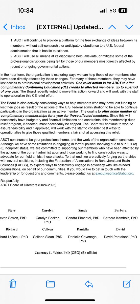 ABCT President (he/him) (@abctprez) on Twitter photo I hope everyone saw the recent statement from the <a href="/ABCTNOW/">Association for Behavioral and Cognitive Therapies</a> board. I hope everyone saw the recent statement from the <a href="/ABCTNOW/">Association for Behavioral and Cognitive Therapies</a> board.