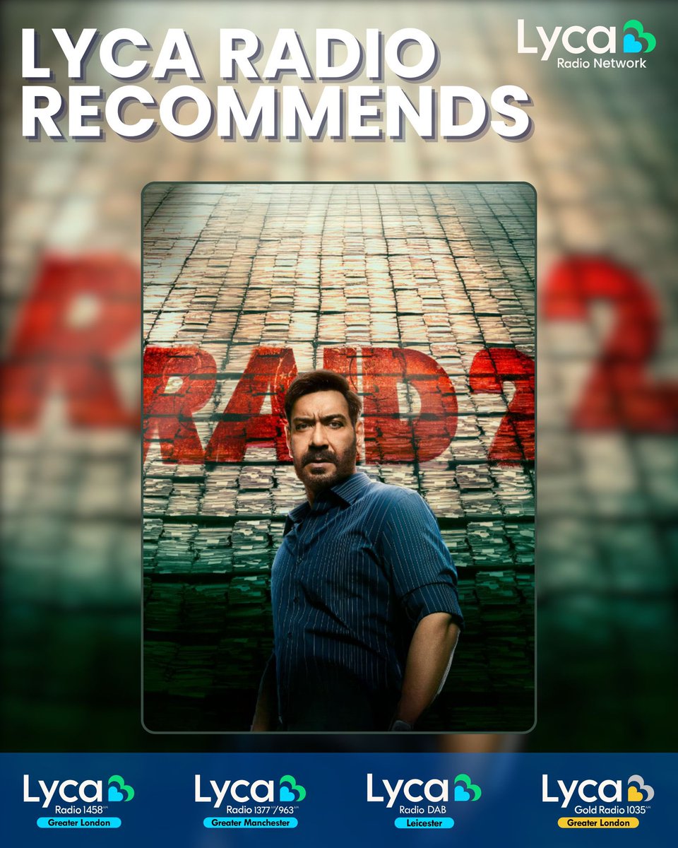 Lyca Recommends RAID 2 #NowInCinemas 

Yeh RAID ab aur badi ho chuki hai. 💵💥

#LycaRadio #LycaRadiomcr #LycaRadioleics #AjayDevgn #RiteishDeshmukh #VaaniKapoor #Bollywood #Film
