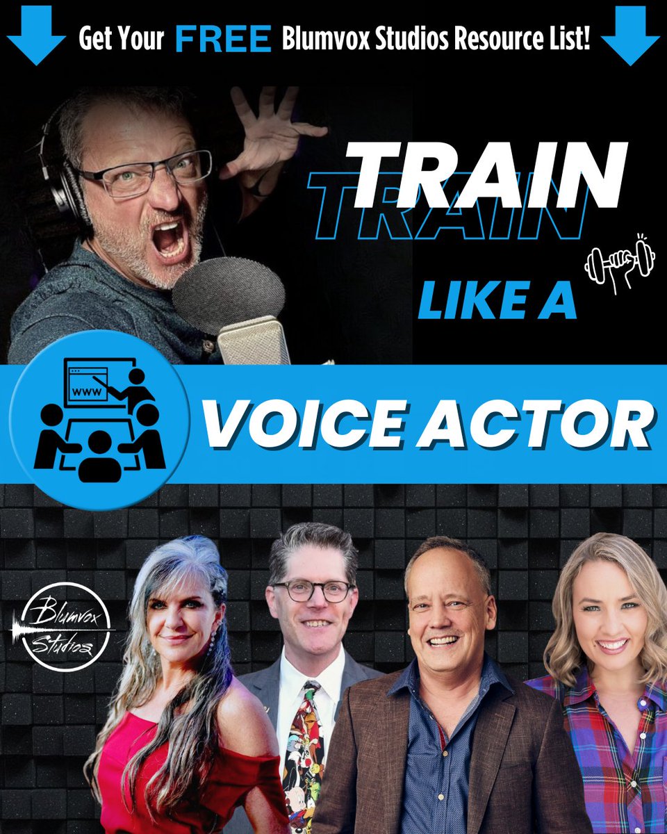 blumvoxstudios's tweet photo. TRAIN LIKE A VOICE ACTOR! 🏋️
Looking for more training? Steve believes in diversifying your education! Explore the VO LEARNING SITES section in Steve's recommended resources!
Download your FREE Blumvox Resource Master List here: 👇https://t.co/P3UAP6GMeu
#VoiceoverTraining #VO https://t.co/s6AiD2fA5S
