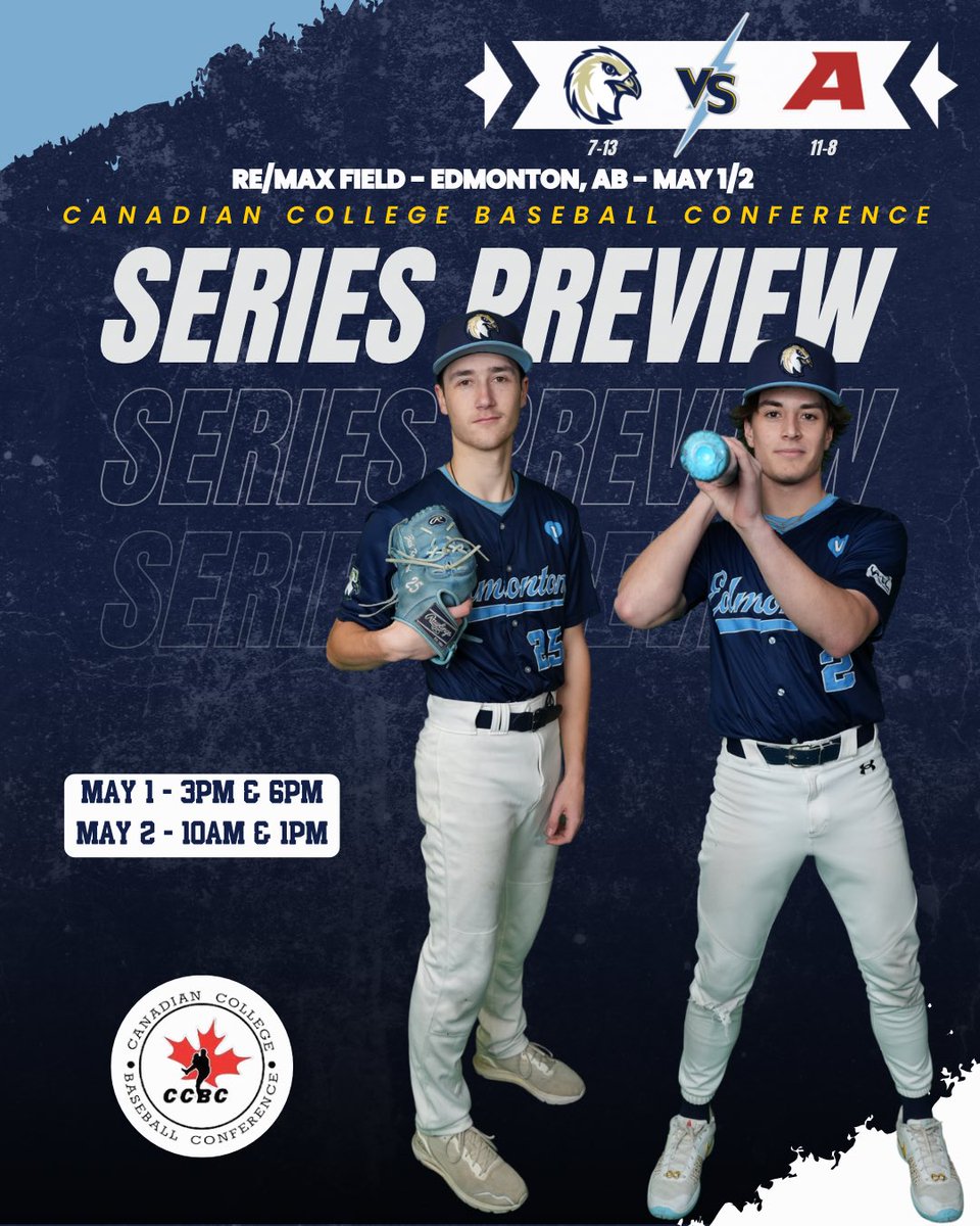 Edmonton Collegiate Hawks (@echawksbaseball) on Twitter photo Midweek Series Preview!
The Hawks are back in action for a 4 game set with <a href="/PrairieBaseball/">Prairie Baseball Academy</a> !
First pitch of the series goes at 3pm this afternoon at RE/MAX Field!
#EdmontonCollegiate Midweek Series Preview!
The Hawks are back in action for a 4 game set with <a href="/PrairieBaseball/">Prairie Baseball Academy</a> !
First pitch of the series goes at 3pm this afternoon at RE/MAX Field!
#EdmontonCollegiate