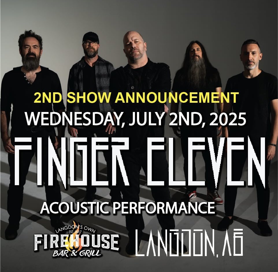 Due to high demand, Finger Eleven is coming back for a 2nd show at the Firehouse. Wednesday July 2nd, 2025.

Finger Eleven, the alternative rock band from Ontario, and one of the best-selling Canadian bands of all time.
Get your tickets here - langdonfirehouse.com/tickets