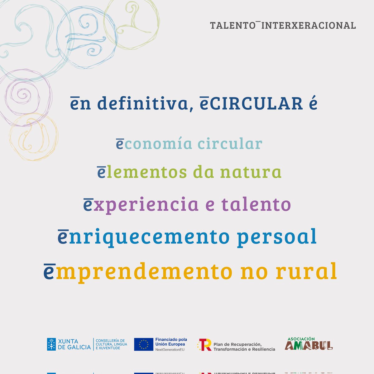 asocamabul's tweet photo. 📣 Comezamos co programa de Voluntariado Interxeracional eCIRCULAR co que pretendemos impulsar iniciativas emprendedoras no medio rural grazas ao intercambio de #talentointerxeracional https://t.co/HJSHCg8jHc
