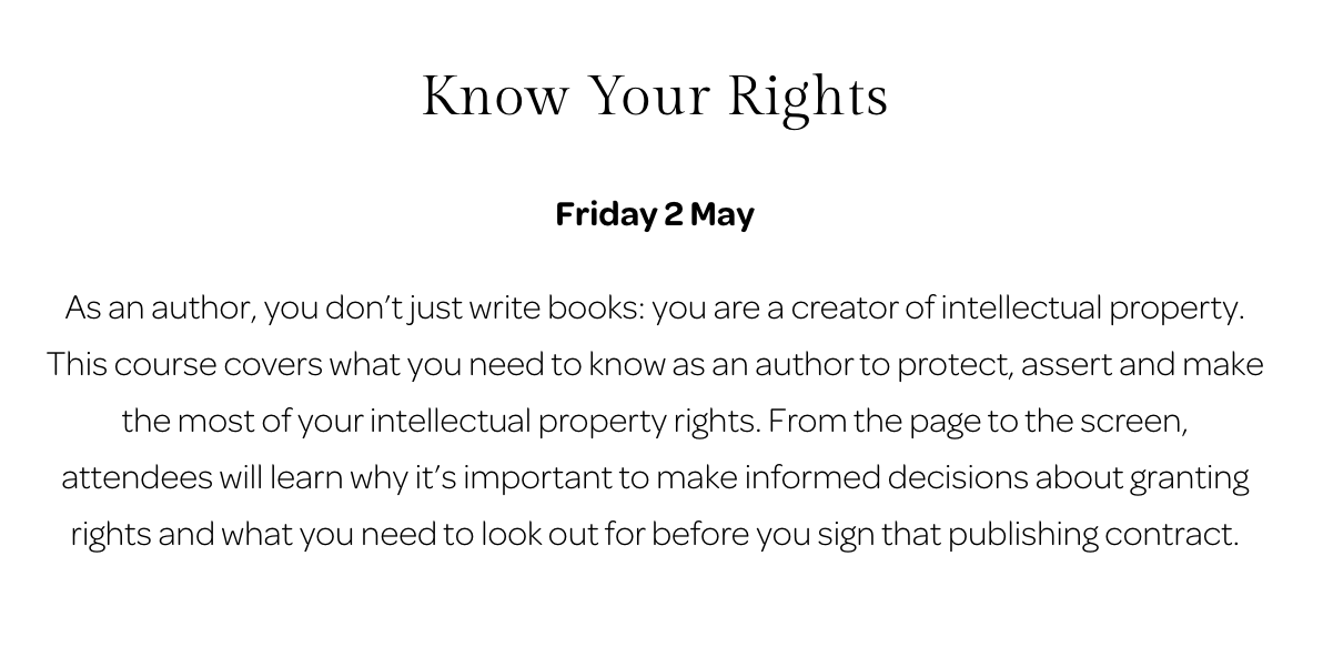 CornerstonesLit's tweet photo. Join us online tomorrow from 12:30 - 2pm - or catch the recording - for top tips on author rights with
@KNLitAgency
#writers #authors #agents #editors #publishing #WritingCommunity #writingsuccess #literarycommunity #books #selfpublishing

https://t.co/fPeYnJuM2a https://t.co/GSPhKdbuBc