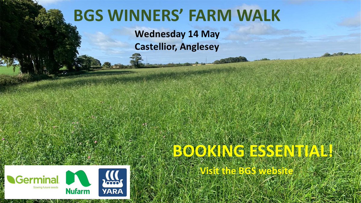 It's less than two weeks to the Winners' Farm Walk with Dylan and Wyn Jones at Castellior, Menai Bridge, Anglesey.
11 am, Wednesday 14 May 2025.
The event is free, and open to BGS members and non-members. Registration required for catering purposes.
Visit britishgrassland.com/winners-farm-w…