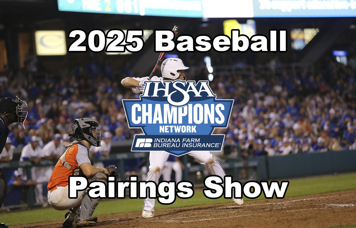 Champions Network (@ihsaatv) on Twitter photo This Sunday, May 4th, join us on IHSAAtv.org for the 2025 <a href="/IHSAA1/">IHSAA</a> Baseball Pairings Show at 8pm ET/7pm CT! <a href="/rfaulkens/">Robert E. Faulkens</a> <a href="/IHSBCA/">IN Baseball Coaches</a> This Sunday, May 4th, join us on IHSAAtv.org for the 2025 <a href="/IHSAA1/">IHSAA</a> Baseball Pairings Show at 8pm ET/7pm CT! <a href="/rfaulkens/">Robert E. Faulkens</a> <a href="/IHSBCA/">IN Baseball Coaches</a>