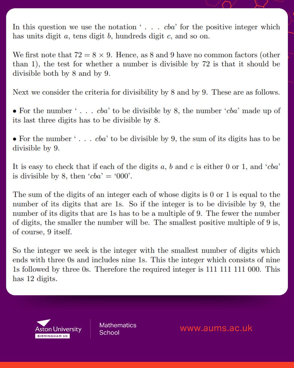🔍 AUMS Weekly Conundrum Solution Revealed!

🎉 Thank you to everyone who participated in our weekly maths challenge

📌 How did you do? Share your thoughts in the comments!

💬 Let’s keep learning and improving together.

#MathsChallenge #BrainTeaser #UMaths #mathsschool