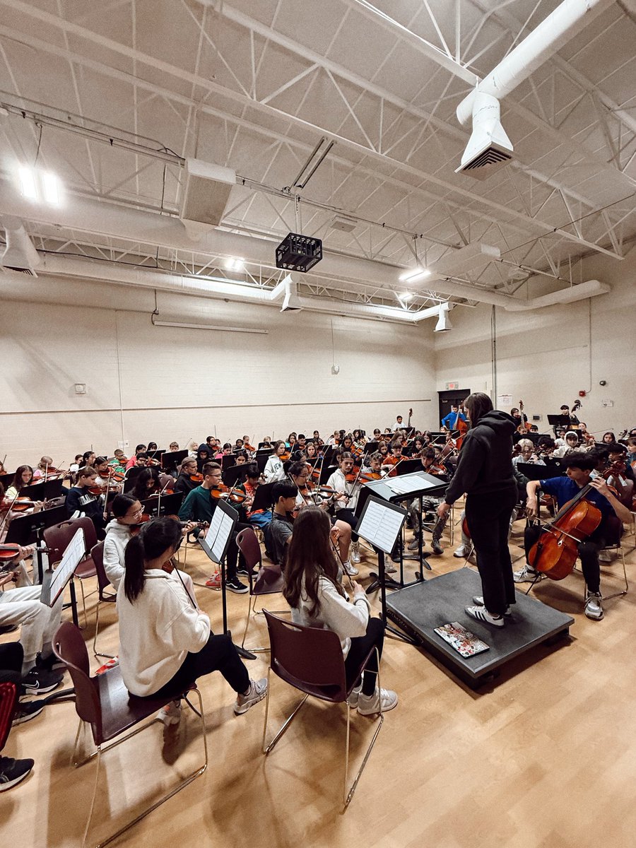 Combined rehearsal for our Art and Music Night Concert which is tomorrow!!! Please join us at 6pm in the MacArthur Gymnasium!✨🎶🎻 <a href="/PHSD23/">Prospect Hts. SD23</a> <a href="/D23MacArthur/">MacArthur M.S.</a>