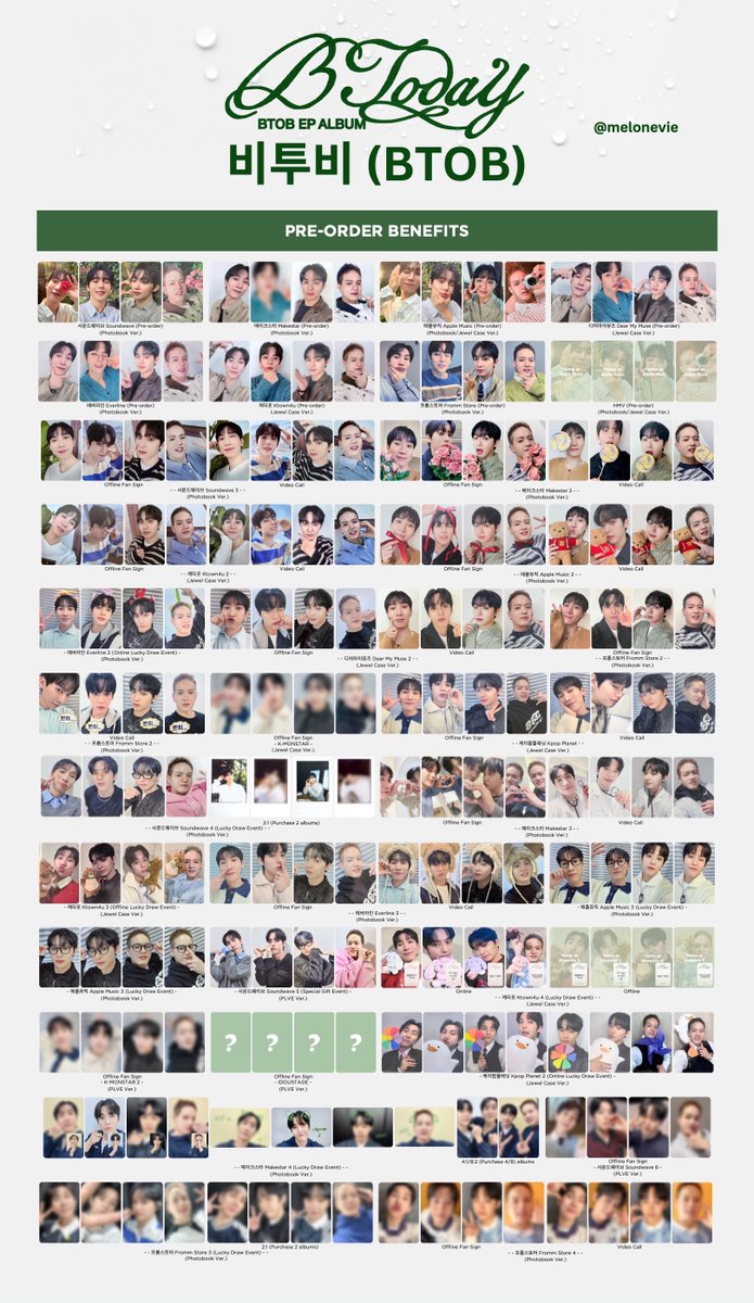 BTOB 'BTODAY' Photocard Template Full Group 비투비 BTOB BTODAY