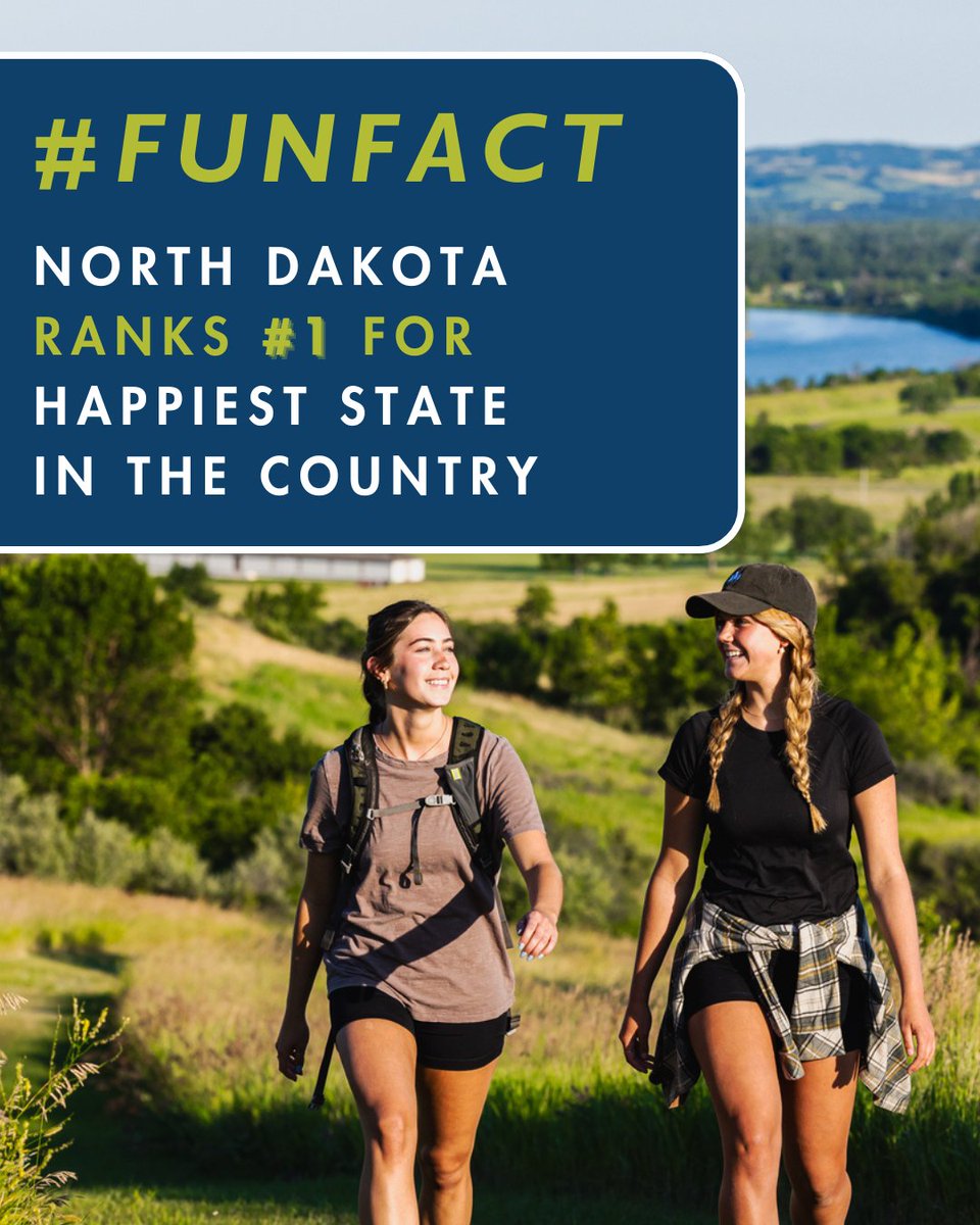 Find The Good Life (@goodlifend) on Twitter photo It’s official – North Dakota is the happiest state in the U.S.! 🥳 (According to <a href="/Amerisleep/">Amerisleep</a>)
From strong communities to peaceful landscapes and opportunity-packed careers, life here just feels better.
Find your happy here 👉 findthegoodlife.com It’s official – North Dakota is the happiest state in the U.S.! 🥳 (According to <a href="/Amerisleep/">Amerisleep</a>)
From strong communities to peaceful landscapes and opportunity-packed careers, life here just feels better.
Find your happy here 👉 findthegoodlife.com